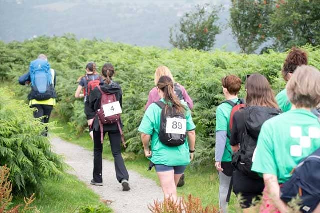 YBS colleagues setting off on a charity walk 