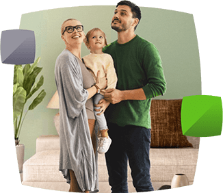 family in new home