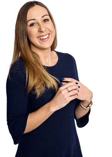 woman in navy top