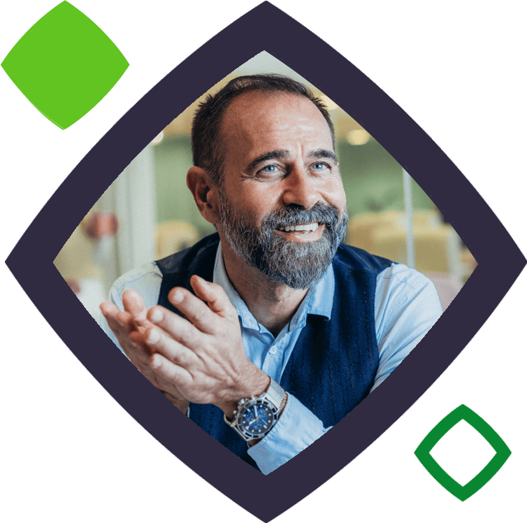 smiling man in squircle